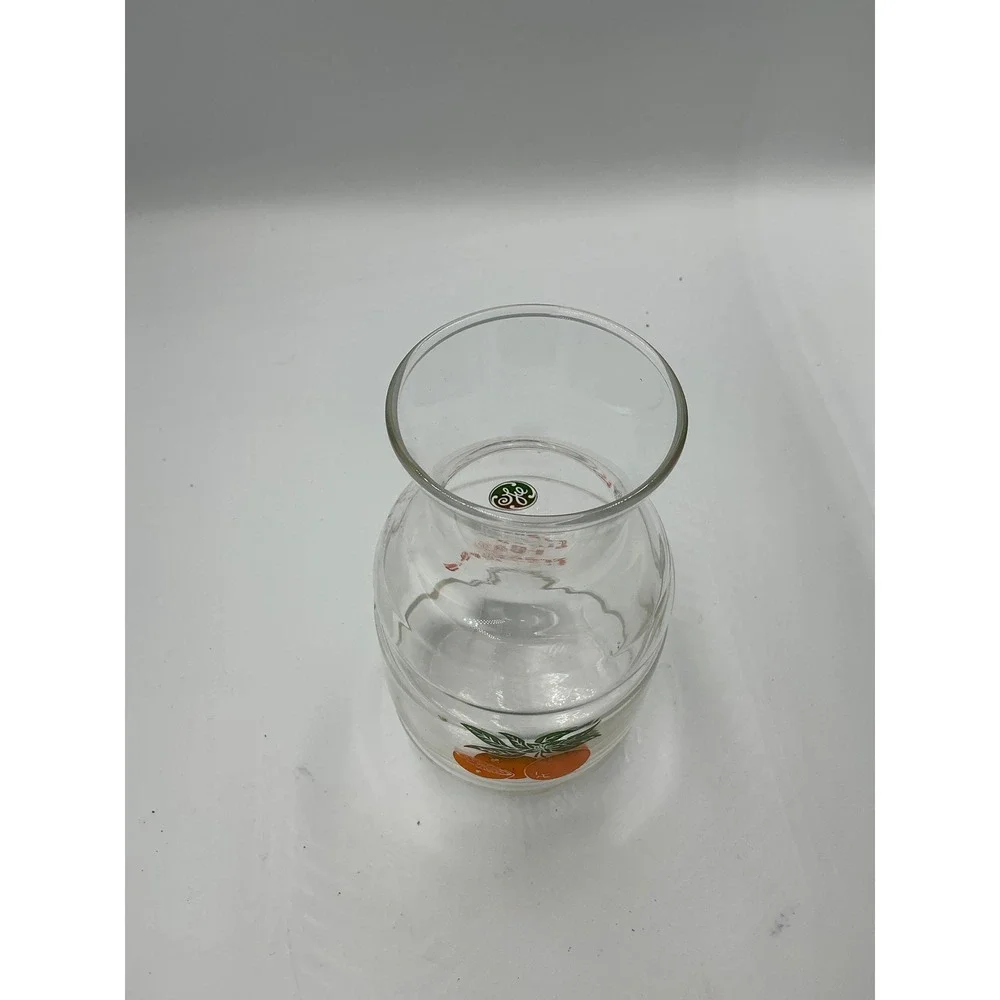 Vintage GE General Electric Food Freezers Glass Juice Carafe Pitcher Orange Logo